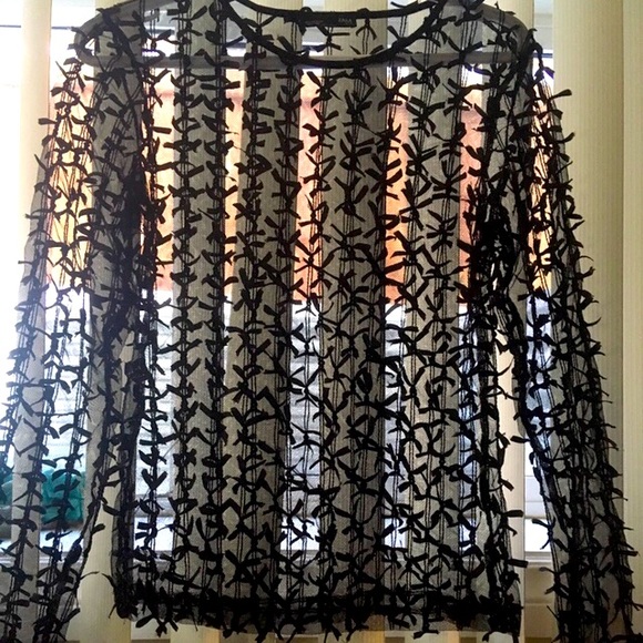 Tops - ZARA Sheer blouse with tiny bows